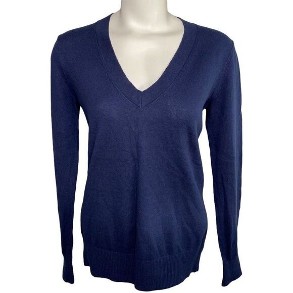 Womens Eddie Bauer V Neck Long Sleeve Lightweight Sweater‎ Sz Small - Picture 1 of 6